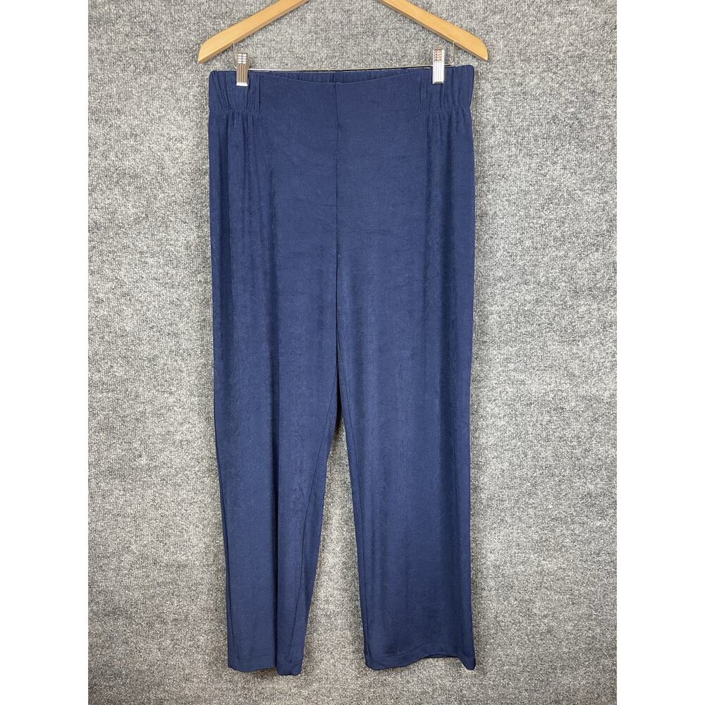 Dana Buchman Travel Anywhere Blue Liquid Knit Pants Women's Large